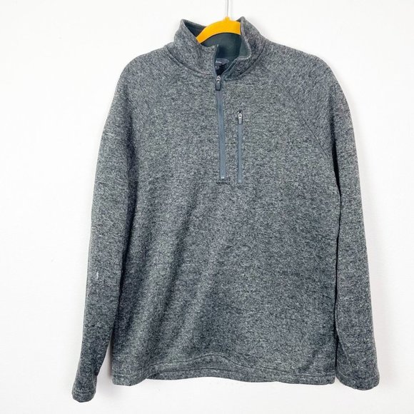 Eddie Bauer Other - Eddie Bauer Men's Sz L Gray‎ Quarter Zip Pullover Outdoor Sweatshirt Warm